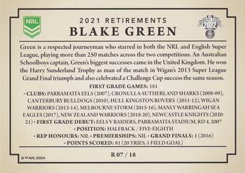 2022 NRL Traders - Retirements #R07 Blake Green Back